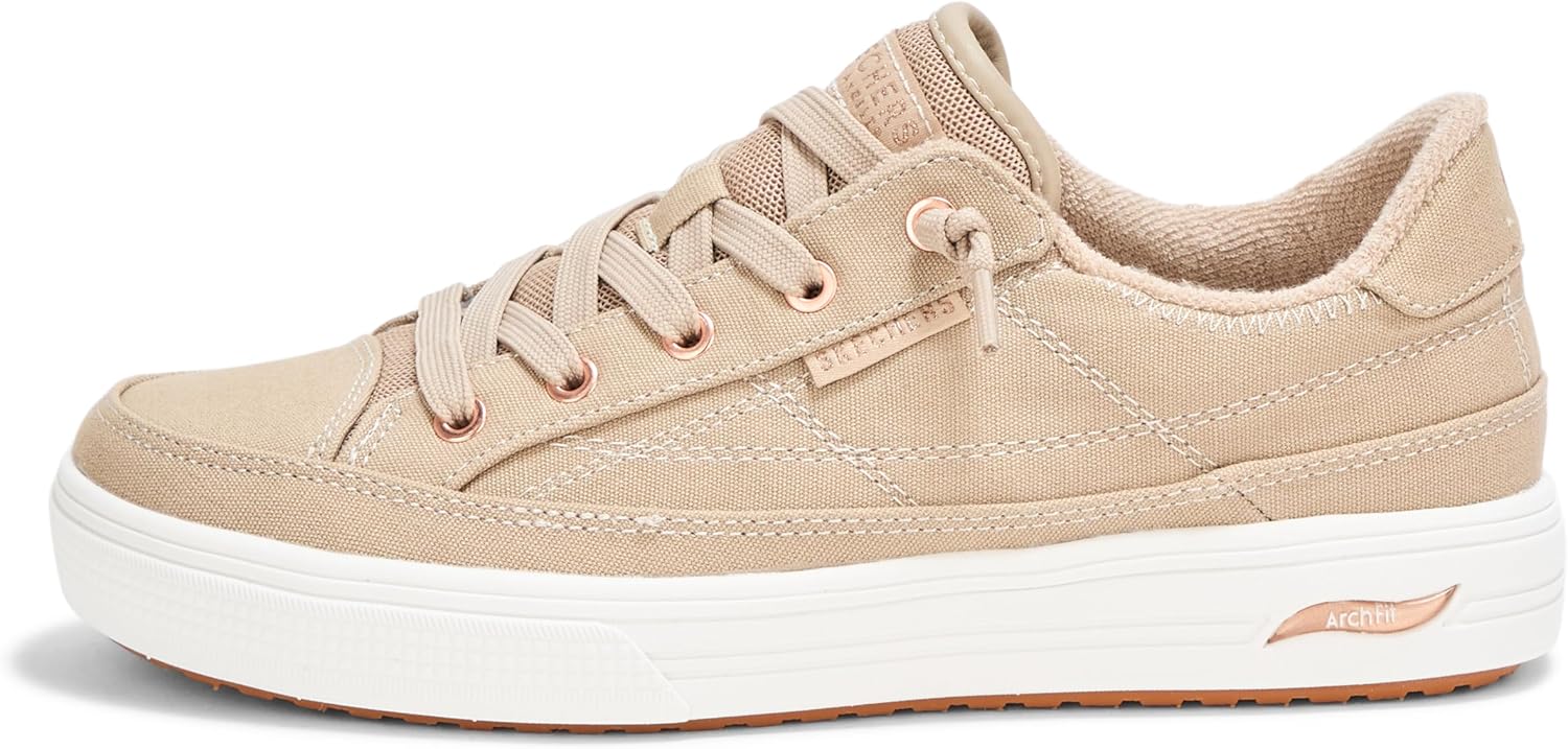 Skechers Women's Arch Fit Arcade Meet Ya There Sneakers Taupe 8.5